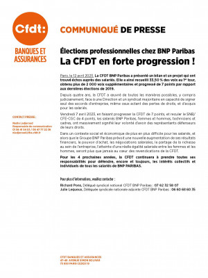 CP_CFDT BNPP_Résultats  Élections