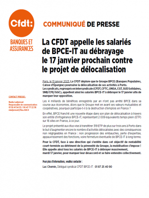 CP_CFDT BPCE IT_Appel au débrayage_1301