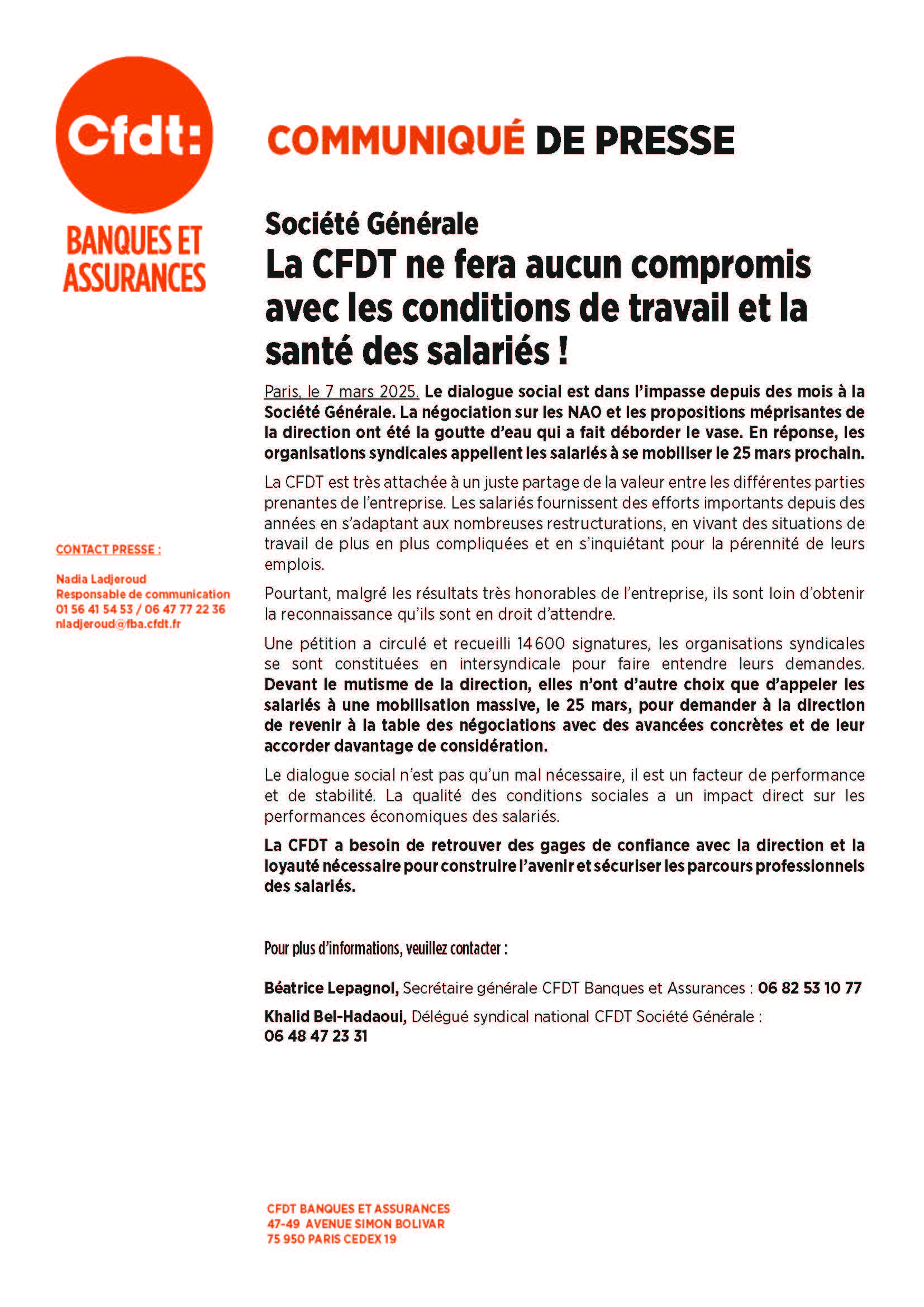 CP_CFDT SG_Appel à la mobilisation le 25 mars 2025